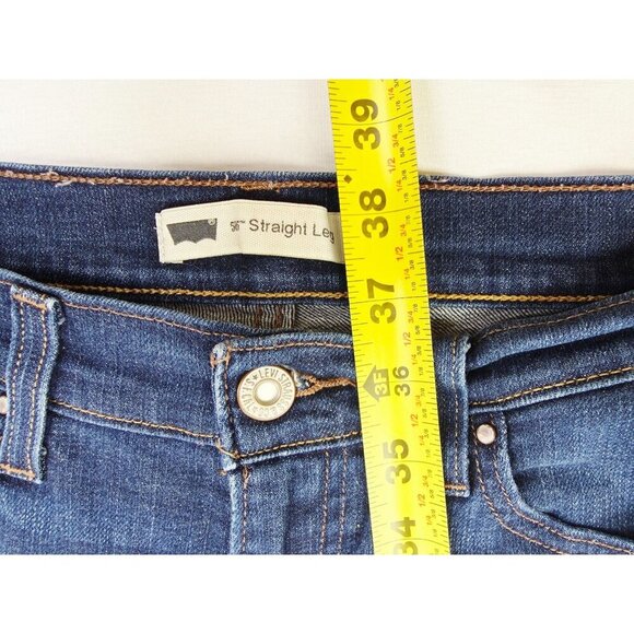 Levis 27X30 Size 4S Womens 505 Straight Leg Blue Denim 5 Pocket Logo Tag Jeans - Picture 12 of 14